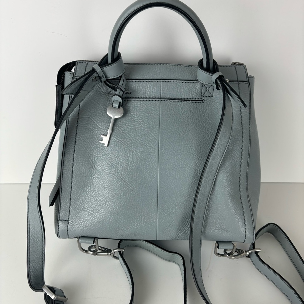 Fossil Parker- Woman’s Mini Convertible Backpack-smokey blue leather - Picture 11 of 16